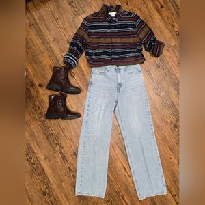 Levi's faded denim high waist straight jeans 27/31 good pre owned cond.